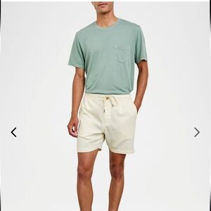 RAILS Archer Shorts XL Ecru Cotton-Linen 13" Rise 8.5 Inseam